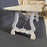 19th Century Cerused White Washed Spanish Dining or Trestle Table or Desk with Forged Iron Stretchers