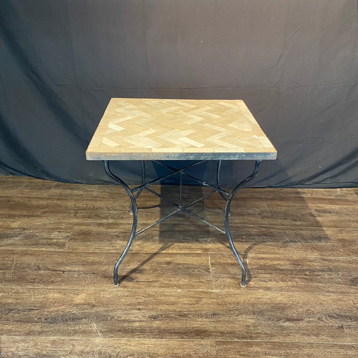 Early Mosaic Bistro Side Table with Iridescent Tiles Indoor or Outdoor for Garden