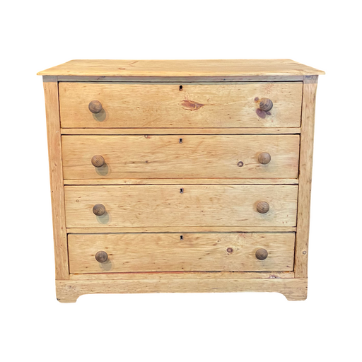 British Scrubbed Pine Chest of Drawers, Dresser or Commode