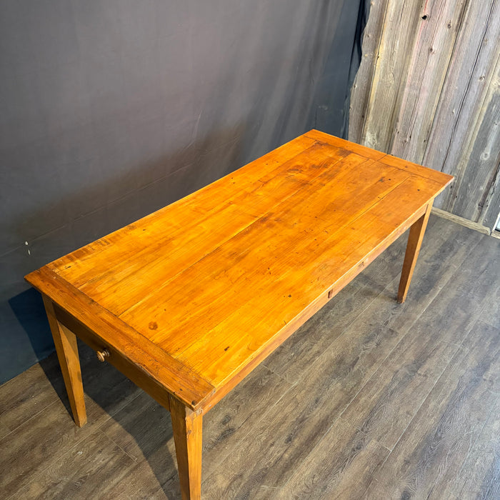 French Provincial Farmhouse Dining Table with Two Drawers 19th Century