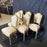 Set of 6 French 19th Century Salon Chairs, Side Chairs or Dining Chairs with Original Gilt and White Paint and New Upholstery