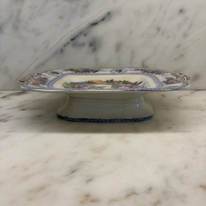 Antique English Staffordshire Parma Hand Painted Serving Platter Livesley Powell & Co 1850s