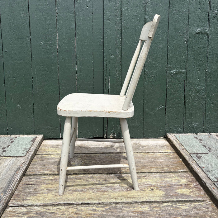 Set of Ten 19th Century Plank Seat Grange Chairs from Maine