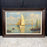 Mid-Century French Impressionist Oil Painting of Sailboats in a Harbor, Signed Gautier