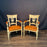 Spectacular Pair of French Neoclassical Figural Leather Armchairs or Fauteuils with Original Paint