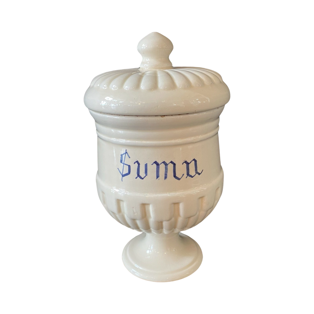 Antique Italian Apothecary Jar Venetian Suma  Porcelain Urn Large