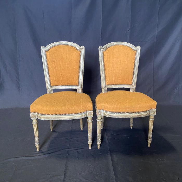 Elegant and Rare 19th Century Classic French Louis XVI Parlor or Salon Set or Suite: Sofa and Pair of Side Chairs