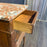 Pair of French Louis XVI Revival Oak Marble Top Nightstands with Floral Marquetry