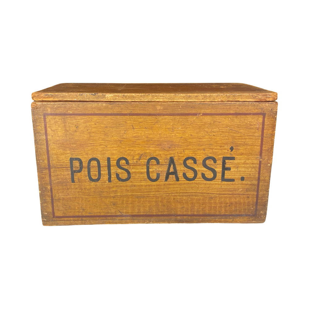 Antique French Box Faux Painted Pois Casse Large Decorative Box Large