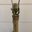Antique French Baroque Revival Gilt Metal Floor Lamp with Wrought Iron Scroll Base and Decorative Foliate Detail