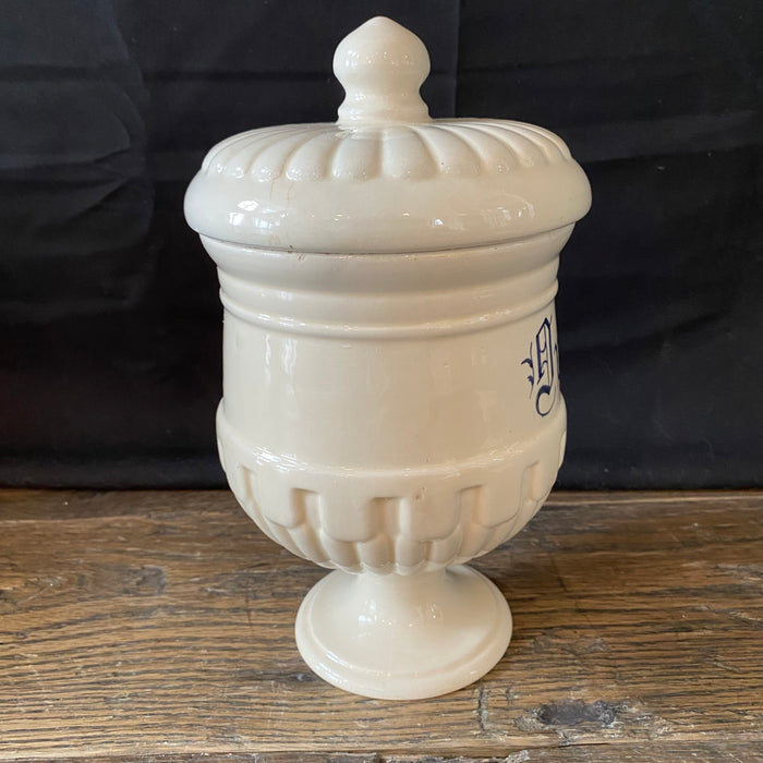 Antique Italian Apothecary Jar Venetian Ortica Porcelain Urn Large