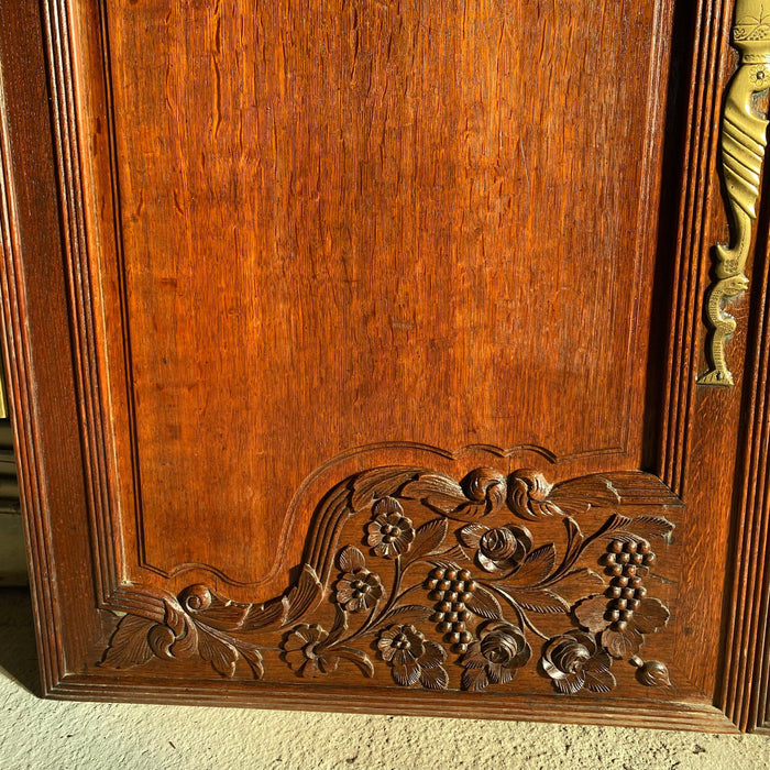 19th Century Pair of French Carved Armoire du Mariage Doors Stamped Cherbourg