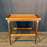 Antique French Bar Cart or Drinks Trolley with Pull-Out Leaves, Glass Shelf and Fluted Legs