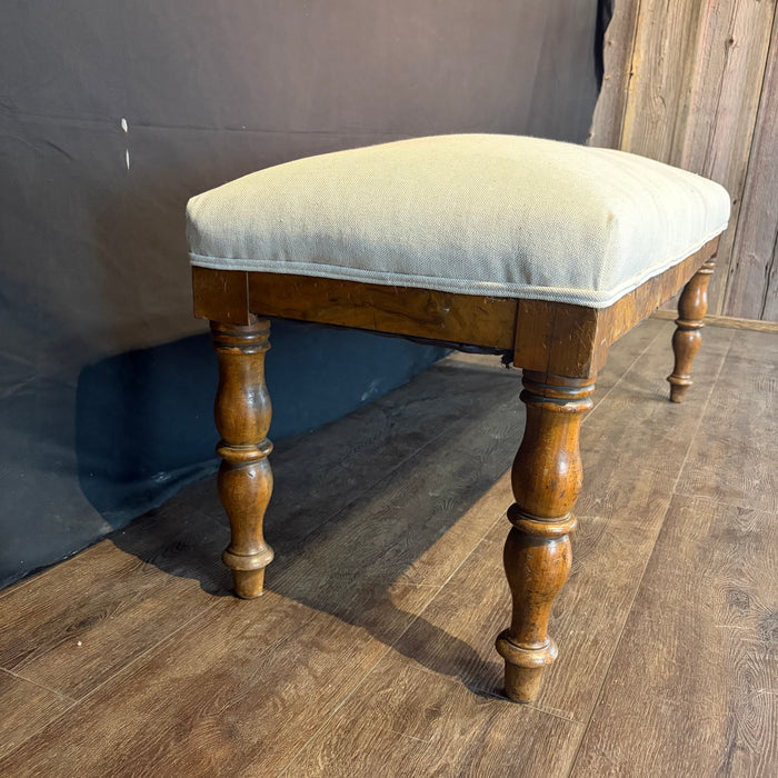 19th Century French Walnut Upholstered Bench