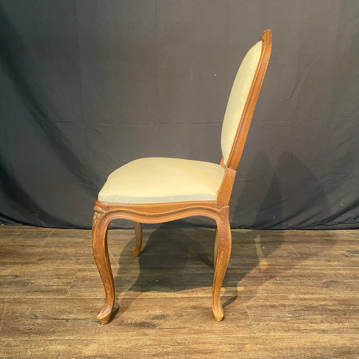 Antique French Dining Chairs or Side Chairs Set of 6 XV 19th Century Salva Freres Paris with New Upholstery