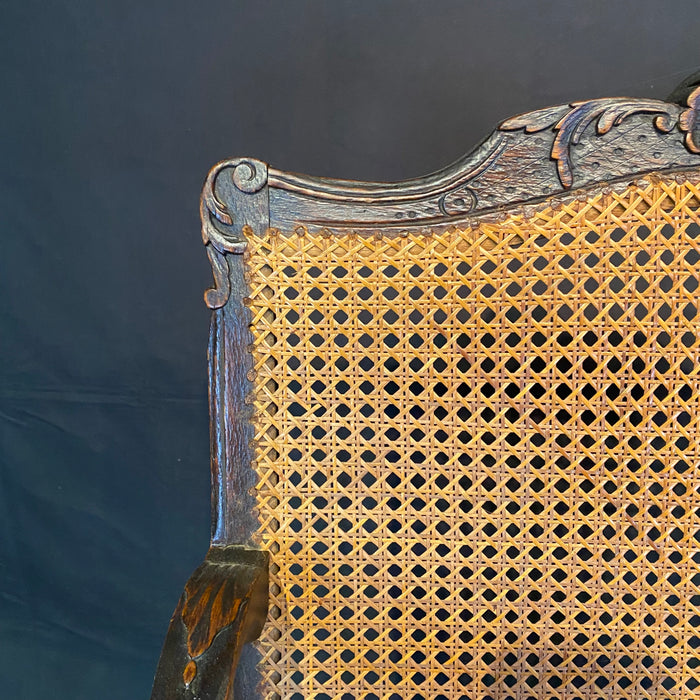 Antique French Armchairs Carved with Mohair Cushions 19th Century - a Pair