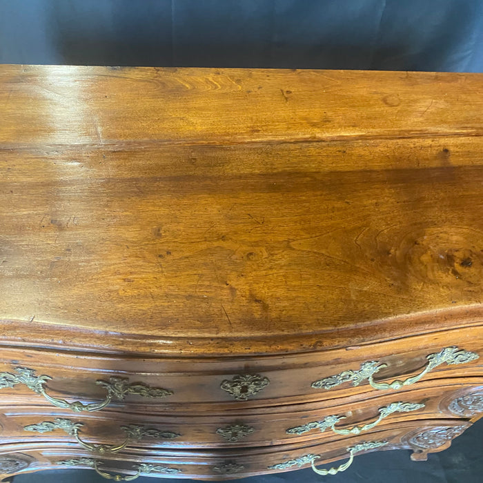 Antique French Carved Louis XV Commode or Chest of Drawers with Exquisite Figural Hardware