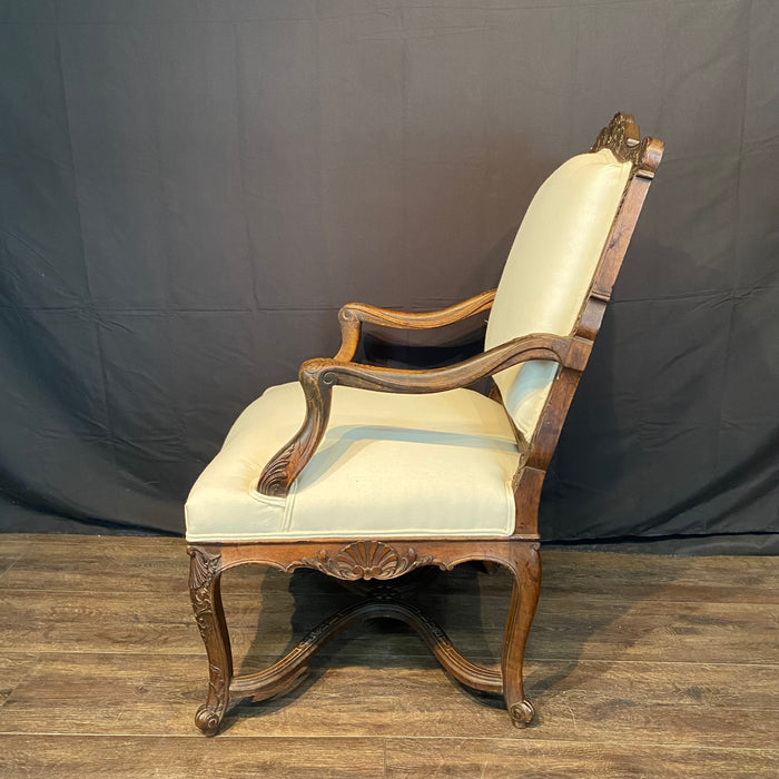 Antique French Louis XV Pair of Chairs or Fauteuils Carved 19th Century