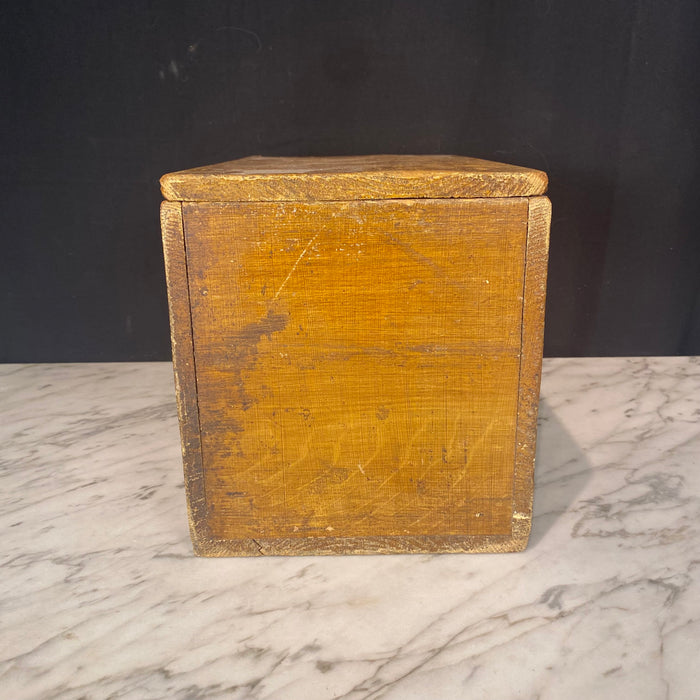 Antique French Tea Box Faux Painted The Noir Large Decorative Box