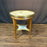 Antique French Bouillotte Round Side Table with Marble Top, Marble Stretcher and Brass Gallery
