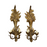 Pair of French Carved Giltwood Two-Light Wall Sconces with Diamond-Carved Urn Motifs