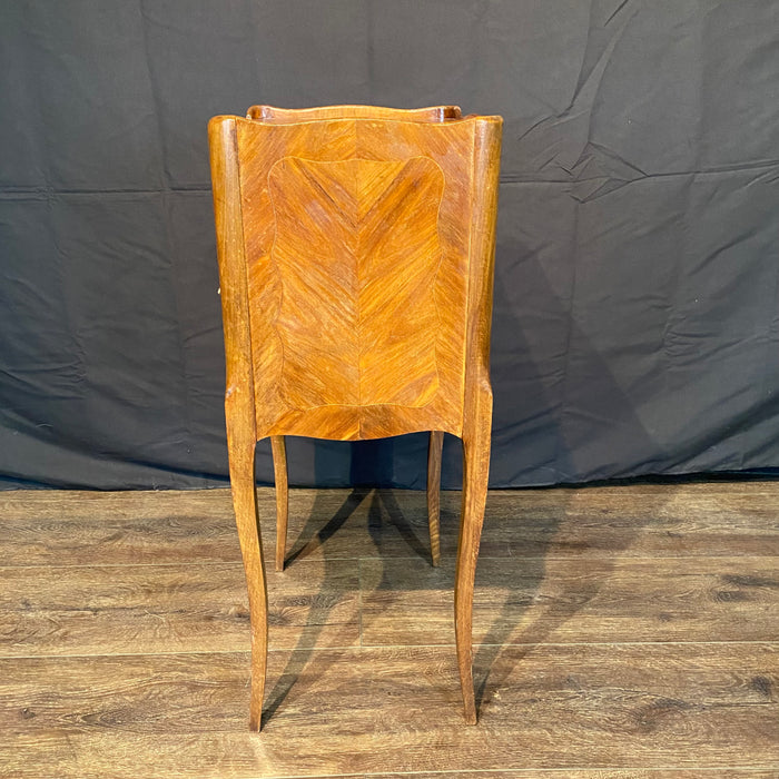 French Louis XV Side Table, Accent Table or Nightstand with Faux Book Cabinet and Gallery Top
