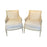 Pair of 19th Century French Louis XVI Painted Bergère Chairs or Armchairs with New Upholstery