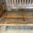 Antique Maine Wooden Porch Swing with Slatted Seat and Decorative Cutout Back