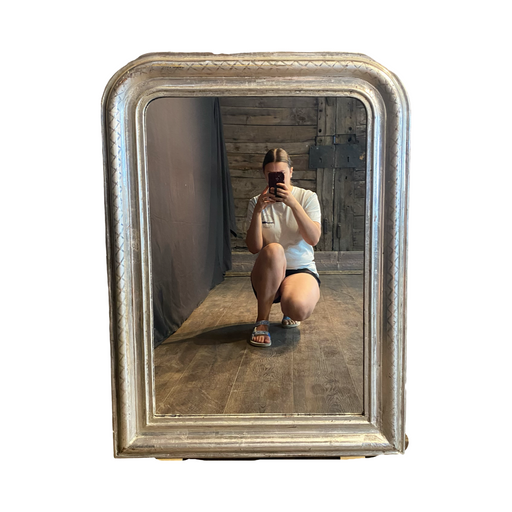 French Antique French 19th Century Silver Gilt Louis Philippe Wall Mirror