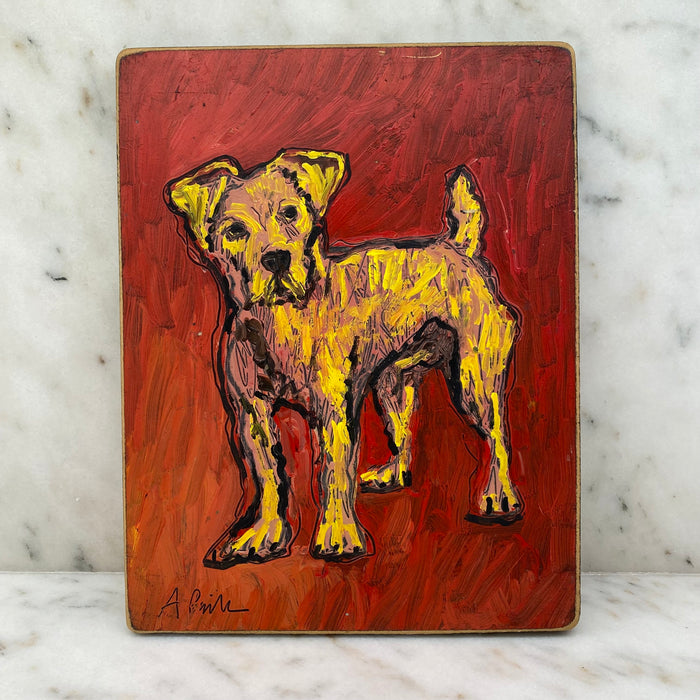 Dog Pet Portrait Original Oil of a Family Pet Dog Signed Pet Portrait
