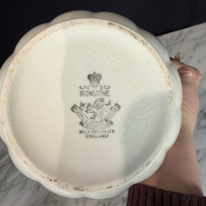 English Ironstone Pitcher with Wheat Motif