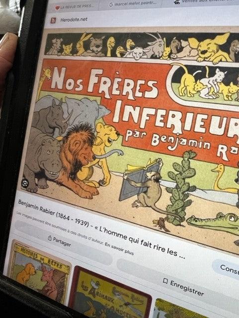 Antique Knife Rests from France: Set of 12 Argit Animal Knife Rests in the Style of Benjamin Rabier