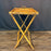 Pair of Midcentury Tortoiseshell Bamboo Folding Chairs with Bamboo and Rattan Tray Table