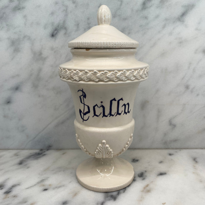 Antique Italian Apothecary Jar Venetian Porcelain Urn Large "Scilla"