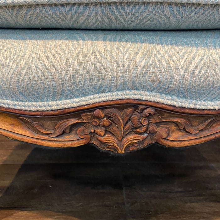 Classic French Louis XV Intricately Carved Walnut Bergere, Armchair or Wingback Chair