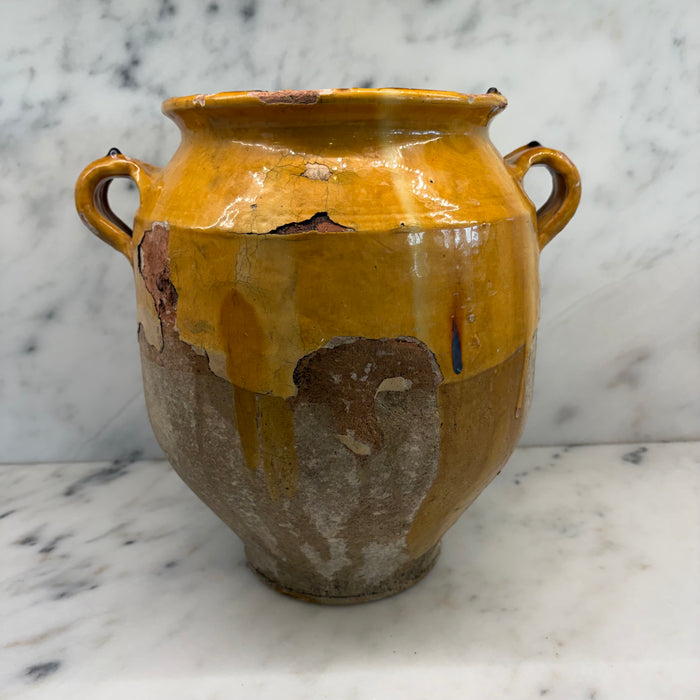 French Confit Pot with Yellow Glaze from the 19th Century #9070