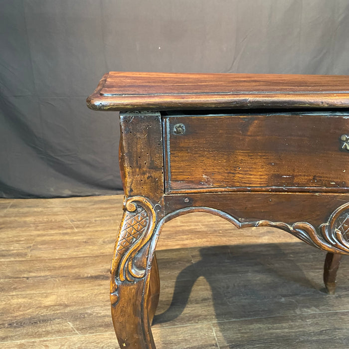 French Early Carved Louis XV Walnut Side Table