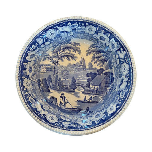19th Century Blue & White English Transferware Large Bowl
