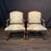 Antique French Pair Louis XIV Armchairs or Fauteuils with Os de Mouton Stretchers
