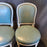 Fine Set of 6 Blue Leather Gold Embossed French Louis XVI Painted Dining Chairs