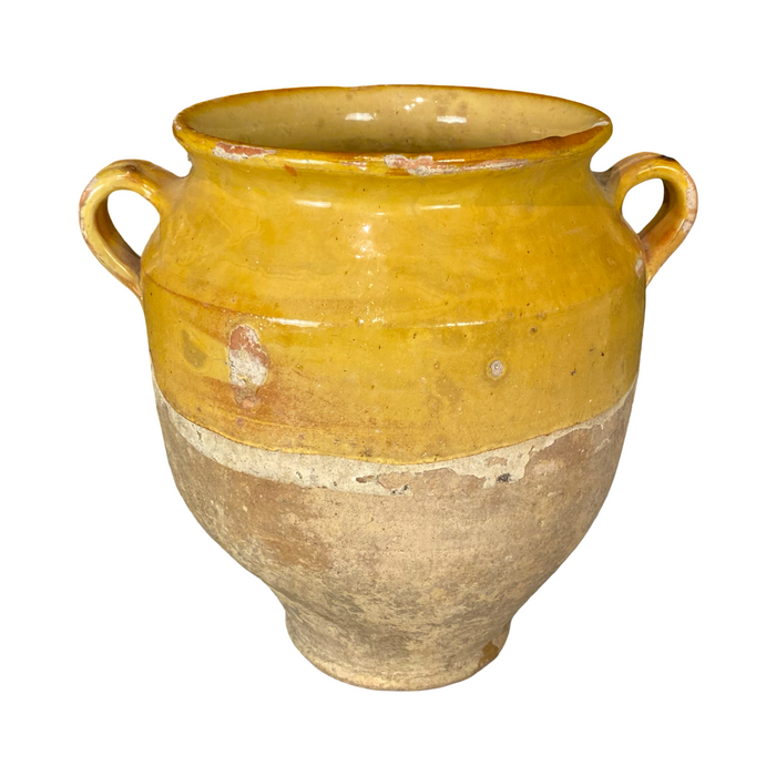 French Confit Pot with Yellow Glaze from the 19th Century #8860