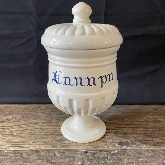Antique Italian Apothecary Jar Venetian Canapa Porcelain Urn Large