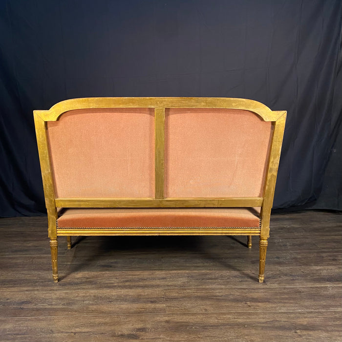 Antique French Louis XVI Sofa | Painted & Gilt Carved Canapé