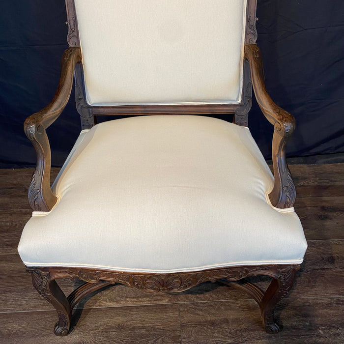Antique French Louis XV Pair of Chairs or Fauteuils Carved 19th Century