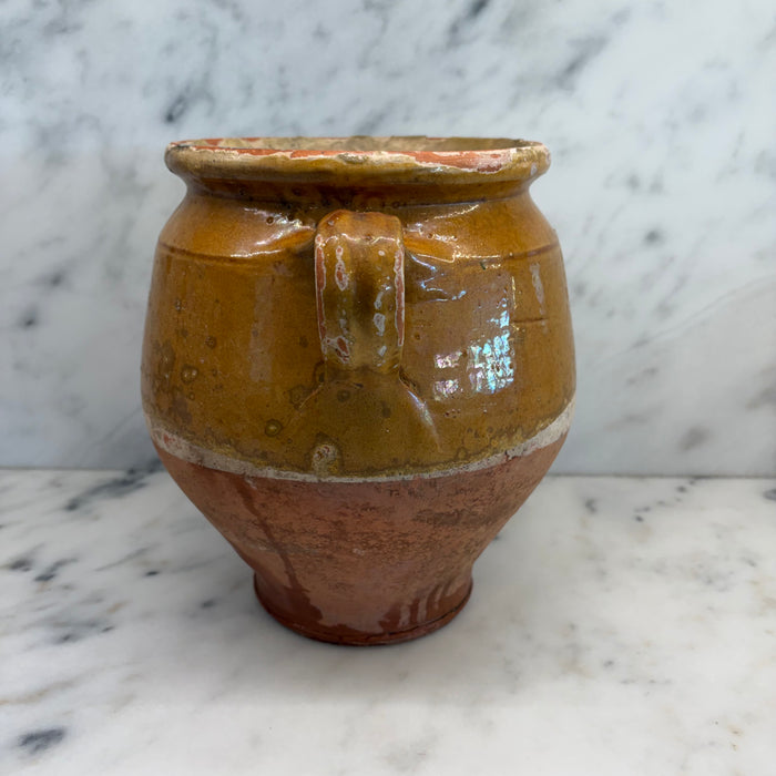 French Confit Pot with Yellow Glaze from the 19th Century #9066