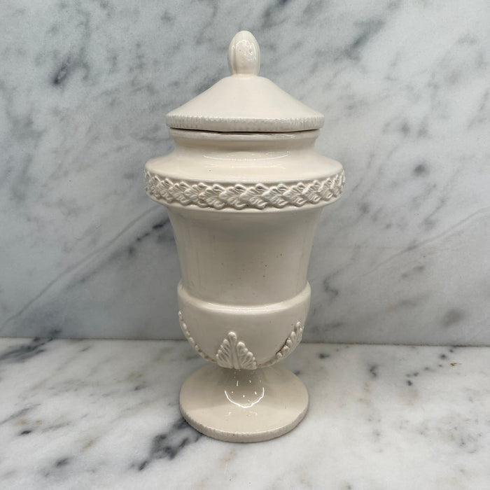 Antique Italian Apothecary Jar Venetian Porcelain Urn Large "Mirra"