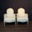 Pair of Antique French Louis XVI Carved and Painted Bergère Armchairs with New Upholstery