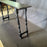 Ebony Spanish Console Table with Turned End Supports Joined by Iron Stretchers