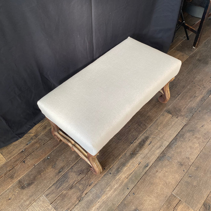 19th Century French Os de Mouton Bench with Original Gilt Accents