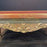 French Louis XV Coffee Table Gold Gilt Paint Carved with Leather Embossed Top